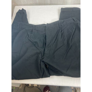 Men’s Nautica Pleated-Front Cotton Straight Pants Size 48x32 Black Chino EUC